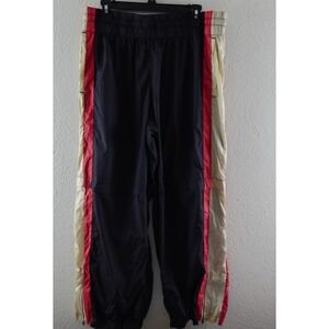 Free People Movement End Zone Track Black Pants Red Tan Stripe Joggers Size xl